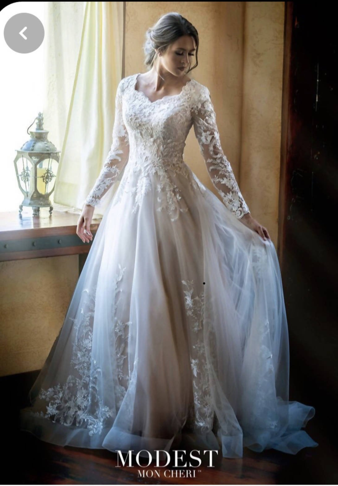 Modest Mon Cheri wedding dress